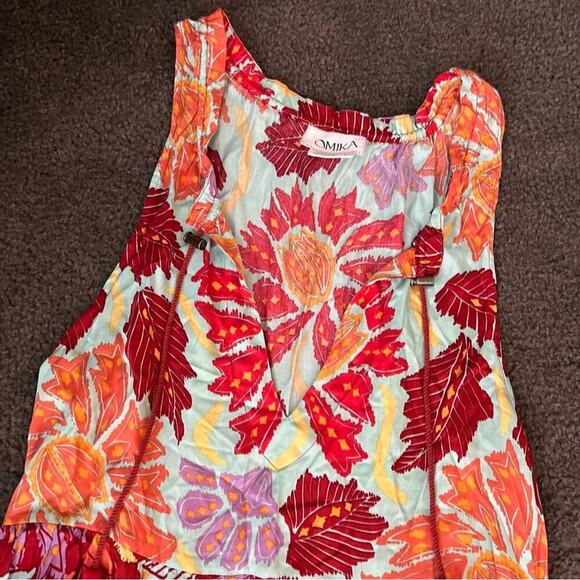 Omika Anthropologie Floral V-Neck Sleeveless Maxi Dress - Picture 9 of 10